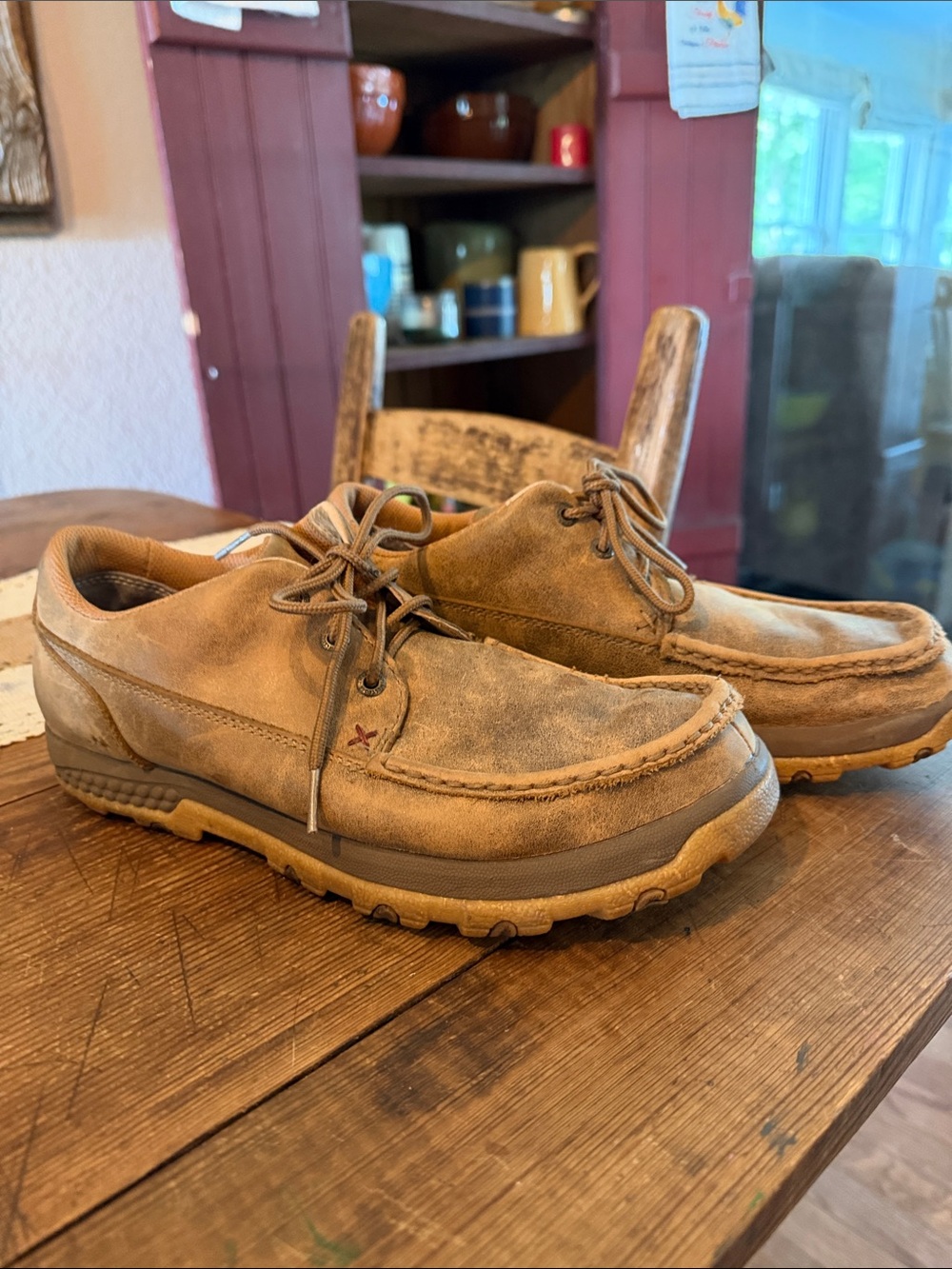 Twisted X Men's Tan Suede Moc Toe Casual Shoes